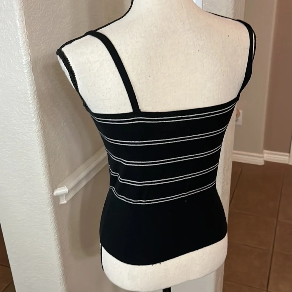Mossimo black with white stripe silk blend crop sweater - Picture 7 of 15